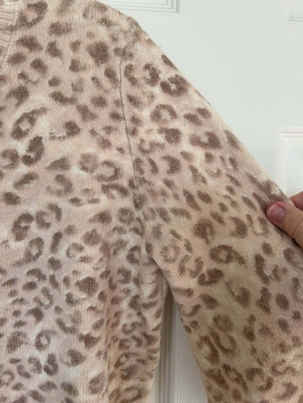 Aerie Softest Classic Leopard Print Button Front Cardigan - Beige/Brown - Size S - Picture 6 of 14